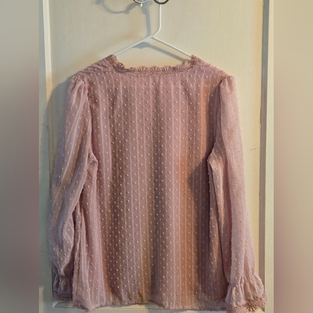 NWOT, Dokotoo, Women's Summer Lacy Top, Light Pink, Size: Medium - Picture 7 of 9